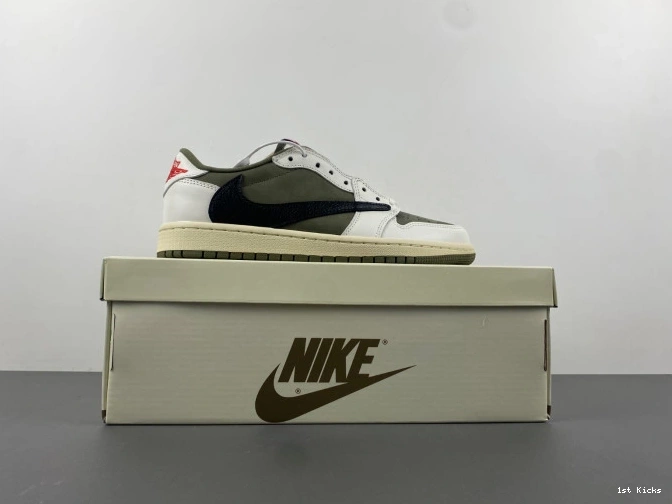 1st Kicks Shoes 1 OLIVE SCOTT OG MEDIUM JORDAN TRAVIS DM7866-200 X LOW AIR 0818